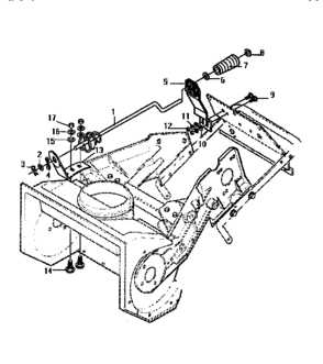 Chute Control Rod Diagram and Parts List for 536884560  Craftsman Snow Blower
