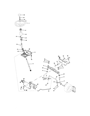 Steering Assembly Diagram and Parts List for 917276750  Craftsman Lawn Tractor