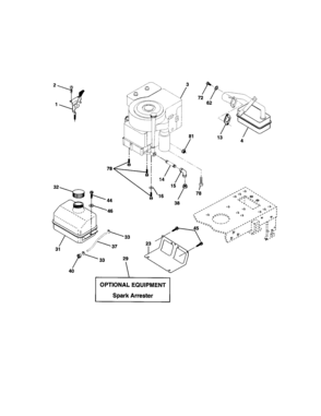 Engine Diagram and Parts List for 917271552  Craftsman Lawn Tractor