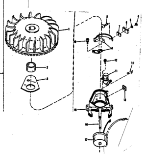 Magneto (wico Fw-2617) Diagram and Parts List for 143103011  Craftsman Engine