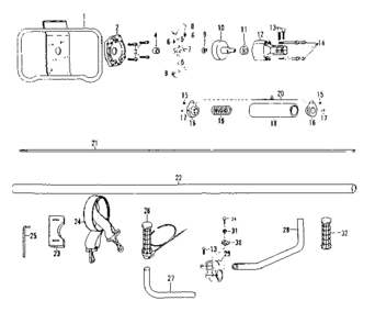 Main Drive Shaft And Housing Assembly Diagram and Parts List for 77828011A  Craftsman Trimmer