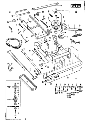 Snow Thrower Attachment Diagram and Parts List for 53696360  Craftsman Lawn Mower