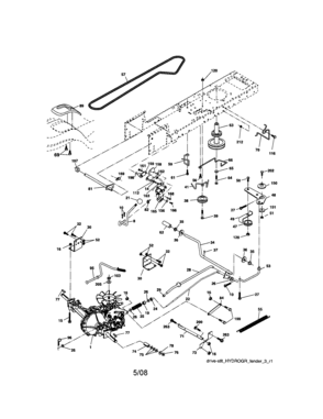 Ground Drive Diagram and Parts List for 917286080  Craftsman Lawn Tractor