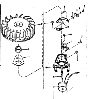 Magneto (wico Fw-2617) Diagram and Parts List for 14319400  Craftsman Engine