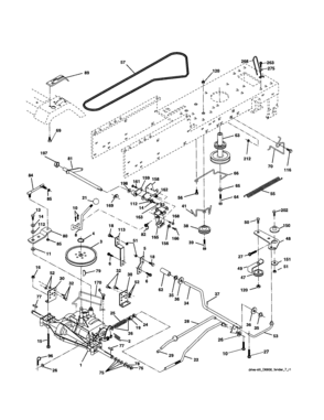 Ground Drive Diagram and Parts List for 917253280  Craftsman Lawn Tractor