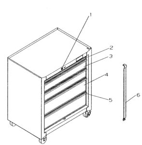 Roll-away Diagram and Parts List for 706657871  Craftsman Tool Stand & Cart