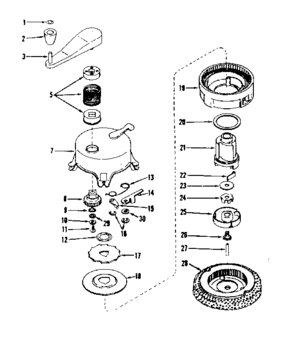 No-pull Starter No. 29986 Diagram and Parts List for 143521011  Craftsman Engine