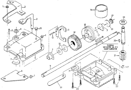 Gear Case Assembly Part No. 88387 Diagram and Parts List for 917372380  Craftsman Lawn Mower