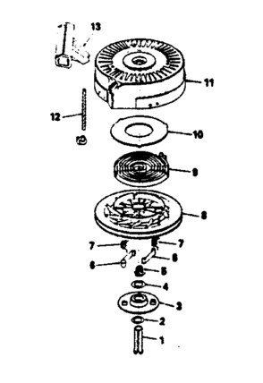 Rewind Starter No. 590621 Diagram and Parts List for 143374022  Craftsman Engine
