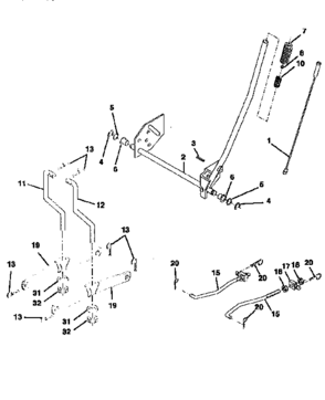 Lift Diagram and Parts List for 917258510  Craftsman Lawn Tractor
