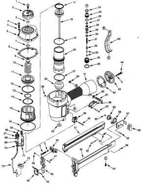 Stapler Diagram and Parts List for 351184350  Craftsman 