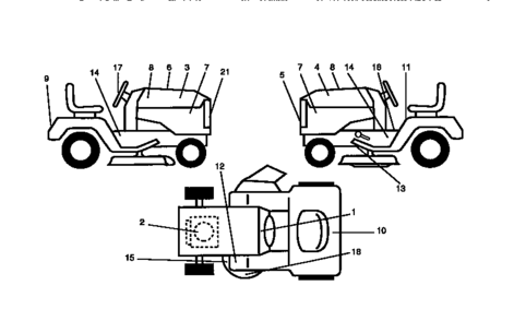 Decals Diagram and Parts List for 917256510  Craftsman Lawn Tractor
