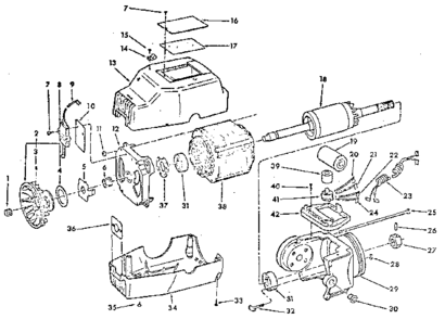 Motor 63607 Diagram and Parts List for 63607  Craftsman Power Motor