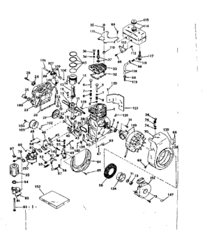 Basic Engine Diagram and Parts List for 143564112  Craftsman Engine