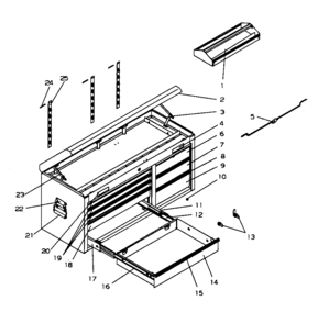 8 Drawer Chest Diagram and Parts List for 706597232  Craftsman Tool Stand & Cart