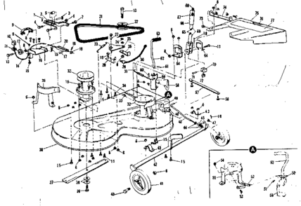 Mower Deck Diagram and Parts List for 536250921  Craftsman Lawn Tractor