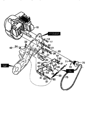 Engine And Drive Diagram and Parts List for 88414  Craftsman Snow Blower