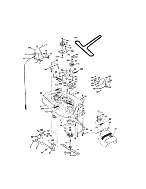 Mower Deck Diagram and Parts List for 917271660  Craftsman Lawn Tractor