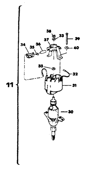Motor And Adapter Assembly Diagram and Parts List for 257796012  Craftsman Trimmer