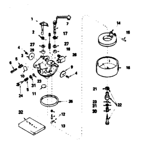 Carburetor No. 631921 Diagram and Parts List for 143784142  Craftsman Engine