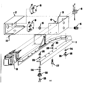 Mounting Base Diagram and Parts List for 5803125-1  Craftsman Generator