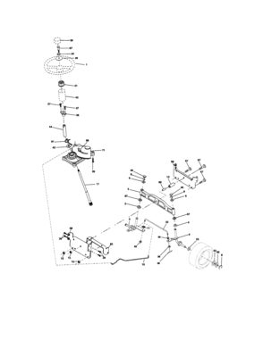 Steering Assembly Diagram and Parts List for 917275754  Craftsman Lawn Tractor