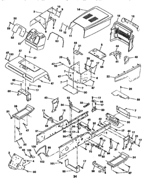Chassis And Enclosures Diagram and Parts List for 917257731  Craftsman Lawn Tractor
