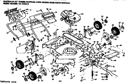 Mower Deck Diagram and Parts List for 131978415  Craftsman Lawn Mower