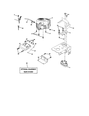 Engine Diagram and Parts List for 917273522  Craftsman Lawn Tractor