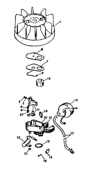 Magneto Diagram and Parts List for 91760010  Craftsman Chainsaw