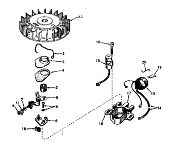 Magneto No. 610689a Diagram and Parts List for 143166042  Craftsman Engine