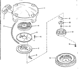 Rewind Starter No. 28319 Diagram and Parts List for 14360040  Craftsman Engine