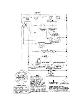 Schematic-tractor Diagram and Parts List for 917275350  Craftsman Lawn Tractor