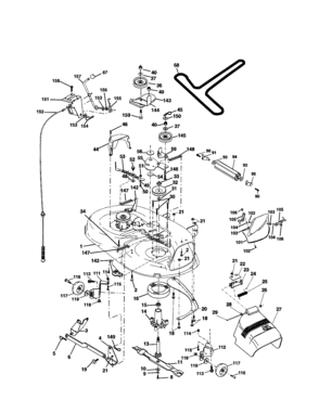 Mower Deck Diagram and Parts List for 917279942  Craftsman Lawn Tractor