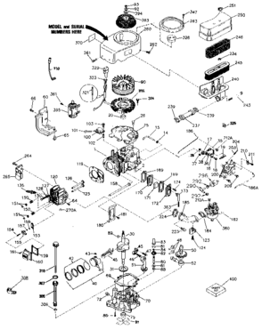 Replacement Parts Diagram and Parts List for 143436032  Craftsman Engine