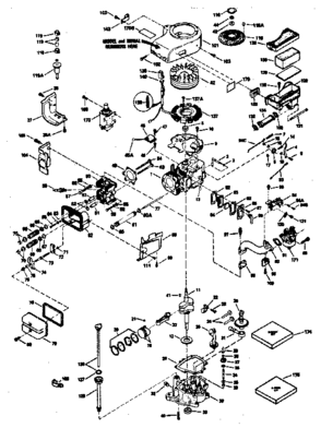Engine Diagram and Parts List for 143366202  Craftsman Engine