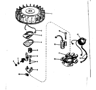 Magneto No. 29980 (phelon F-3220h3) Diagram and Parts List for 143501011  Craftsman Engine