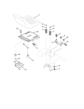 Seat Assembly Diagram and Parts List for 917275520  Craftsman Lawn Tractor