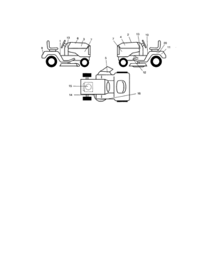 Decals Diagram and Parts List for 917273400  Craftsman Lawn Tractor