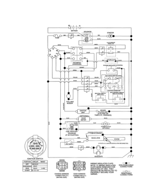 Schematic Diagram Diagram and Parts List for 917989800  Craftsman Lawn Tractor