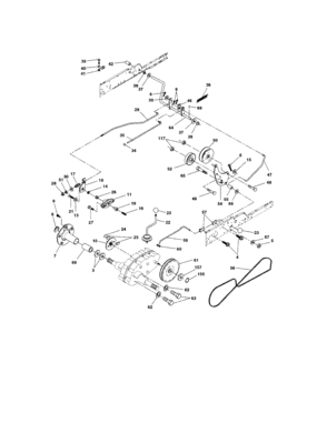 Ground Drive Diagram and Parts List for 917276012  Craftsman Lawn Tractor