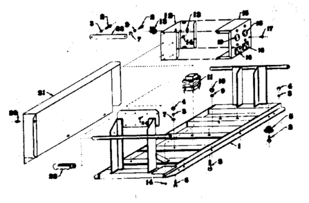 Mounting Base Diagram and Parts List for 58032083  Craftsman Engine