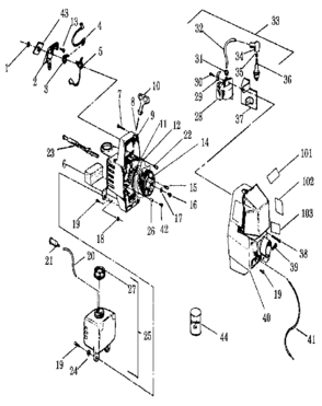 Fuel Tank Assembly Diagram and Parts List for 358798221  Craftsman Trimmer