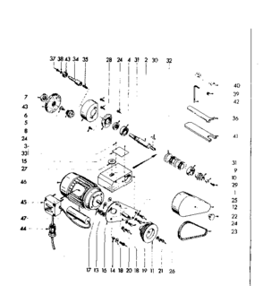Toolpost Grinder Assembly Diagram and Parts List for 2894  Craftsman Lathe
