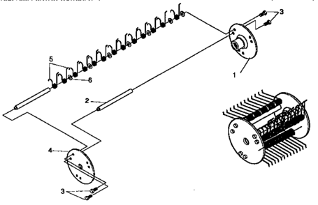 Dethatcher Attachment Diagram and Parts List for 536797490  Craftsman Lawn Tractor