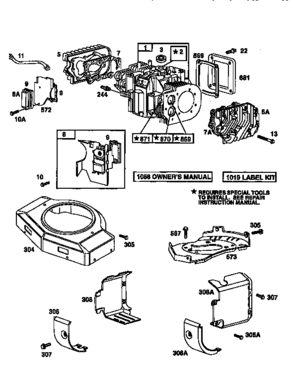 Engine 42a707-1624-01 (71/500) Diagram and Parts List for 50042A707-1624-01  Craftsman Engine
