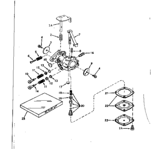 Carburetor Diagram and Parts List for 143561172  Craftsman Engine