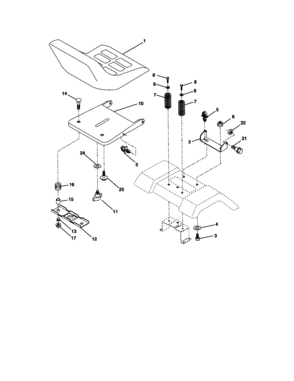 Seat Assembly Diagram and Parts List for 917271631  Craftsman Lawn Tractor