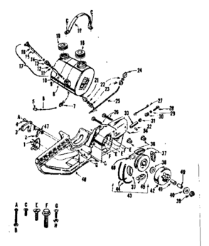 Main Frame Diagram and Parts List for 91760057  Craftsman Chainsaw