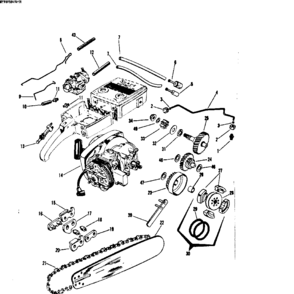 Engine/chain And Guide Bar Diagram and Parts List for 91763208  Craftsman Chainsaw